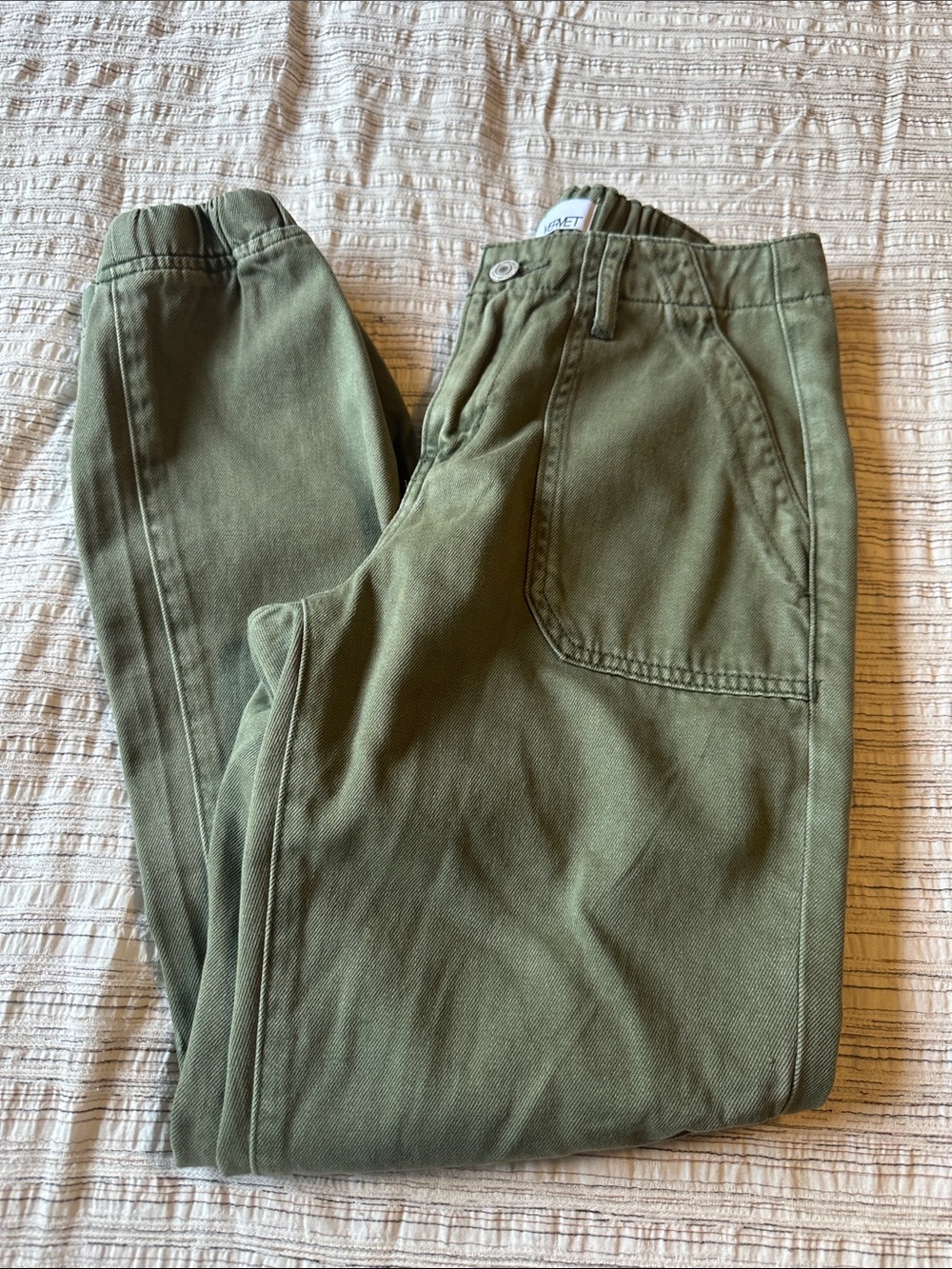 VERVET by Flying Monkey Jogger Jeans Size 24 Pockets Olive Gorpcore Streetwear